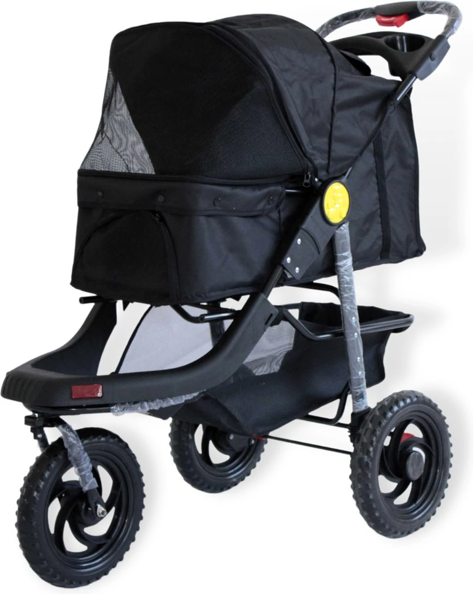 Topmast Hondenbuggy - All Terrain Big Wheels - Inklapbare Hondenbuggy - Zwart 1 Topmast Hondenbuggy - All Terrain Big Wheels - Inklapbare Hondenbuggy - Zwart