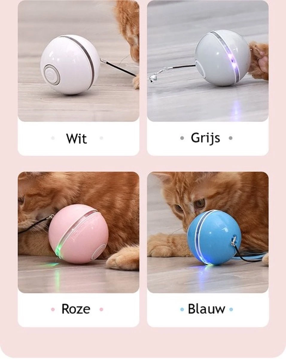 Otiume Elektrische Speelbal - Slimme Interactieve Zelfrollende Bal - Speelgoed Voor Katten - Kattenspeelgoed - Blauw 7 Otiume Elektrische Speelbal - Slimme Interactieve Zelfrollende Bal - Speelgoed Voor Katten - Kattenspeelgoed - Blauw - Afbeelding 7