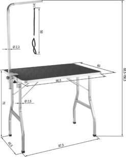 Tectake- Trimtafel Met Lus - Tafelhoogte: 76 Cm - Zwart / Grijs - 402892 -Dieren Product Winkel 958x1200
