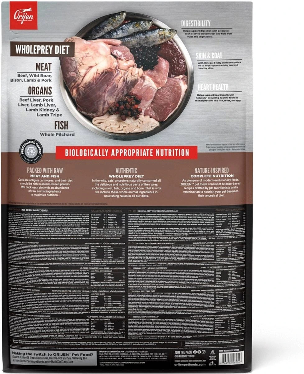 Orijen Regional Red Cat - Kattenvoer - 5.4 Kg 7 Orijen Regional Red Cat - Kattenvoer - 5.4 Kg - Afbeelding 7