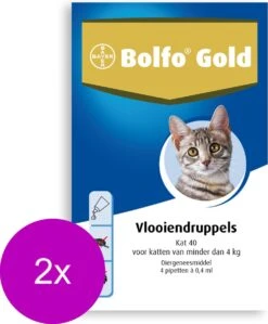 Bolfo Gold Kat 40 - Anti Vlooienmiddel - 2 X 4 Stuks 0 - 4 Kg -Dieren Product Winkel 992x1200